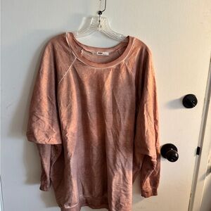 Women's Oversized Pink Crew Neck Sweater